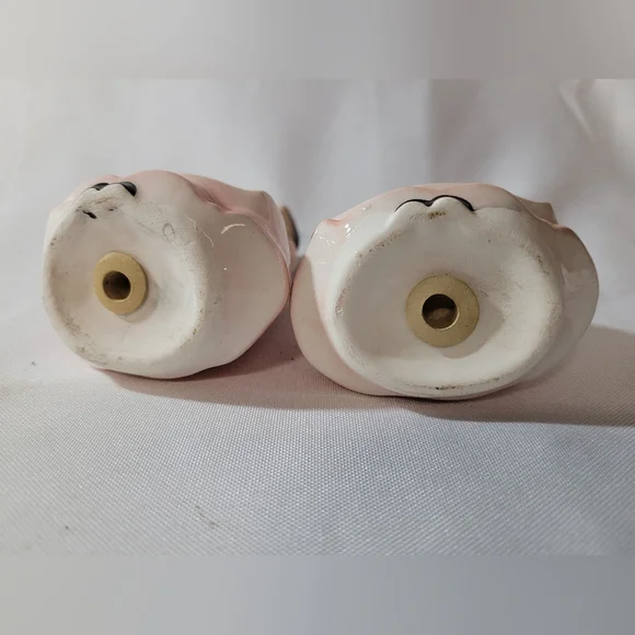 Praying Girl Sakt & Pepper Shakers- Pink and White 1950's (108) - Picture 3 of 3
